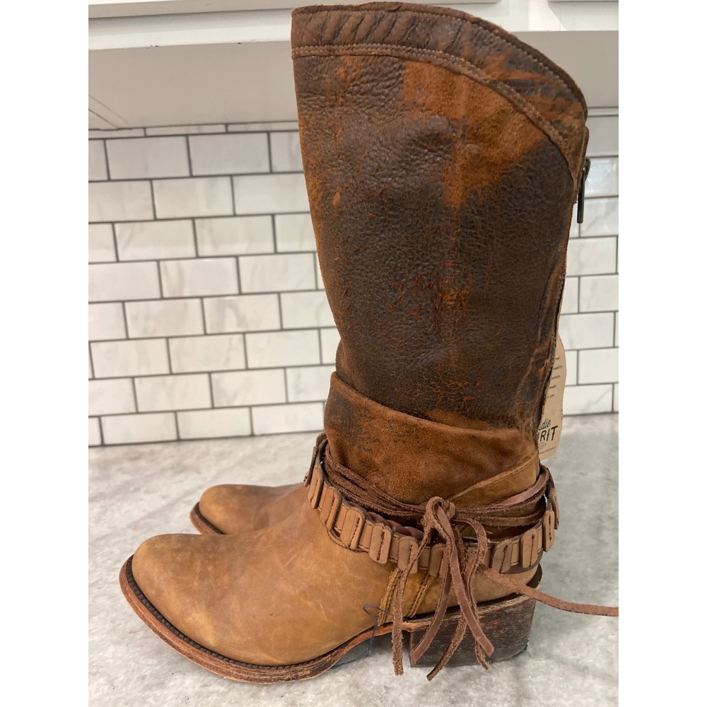 New Corral Boots Womens 7 Brown Indie Spirit Leather Western Harness